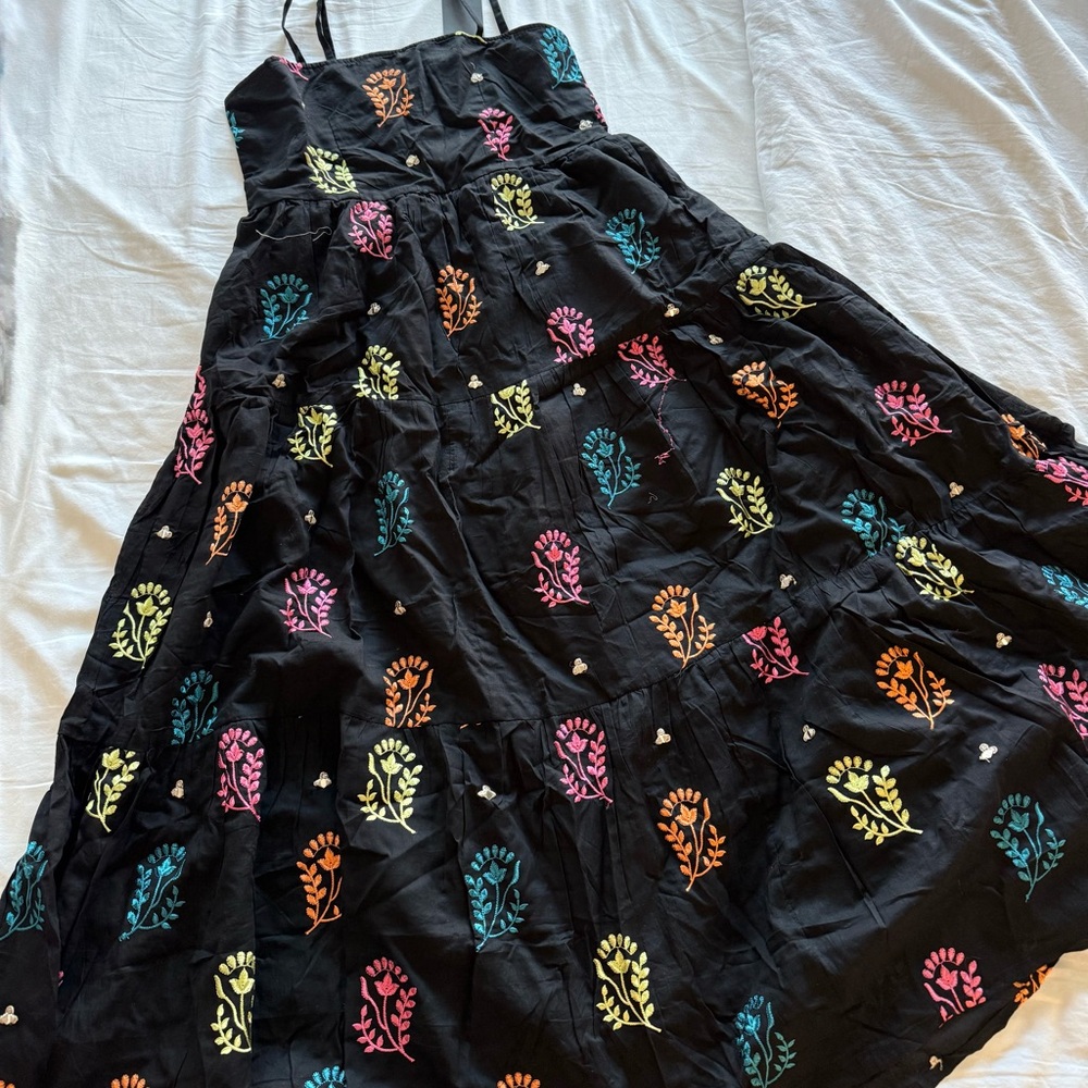 Colorful Embroidered Maxi Dress